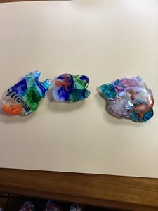 LOT OF 3 ARTISAN BLOWN GLASS WHIMSICAL GLASS FOR DECORATION ART PROJECT - Picture 1 of 4