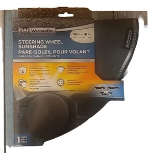 Steering Wheel Sunshade Universal Fit 18”x18” Water Proof Gray Brand New - Picture 1 of 4