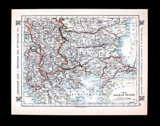 1921 Johnston Map Balkans Gulgaria Turkey Serbia Albania Romania Greece Dexter