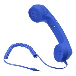 3.5mm Rétro Téléphone Récepteur pour Microphone Haut-parleur Bleu - Photo 1/5