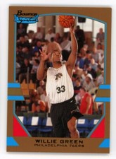 2003-04 Bowman Signature WILLIE GREEN Rookie Card RC GOLD #/99 Pelicans #60