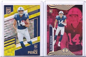 Alec Pierce 2 Card # Rookie RC Lot 2022 Elite Yellow /75 Illusions Pink /399 - Picture 1 of 4