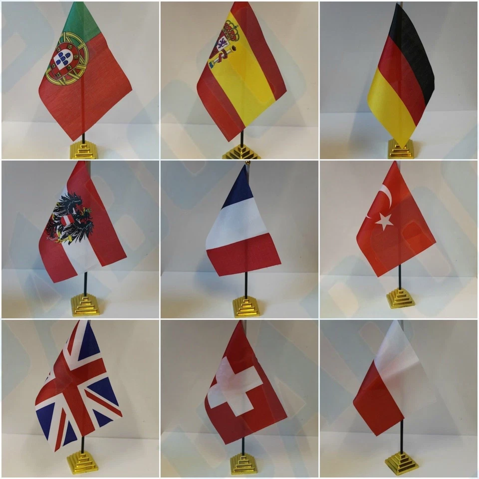 EUROPEAN Table Desk Top Flag - Uk England Germany Spain wales .... - Image 1 of 1