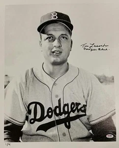 TOMMY LASORDA Signed "Dodger Blue" 16x20 Canvas Photo #'ed /4 PSA/DNA - Picture 1 of 2