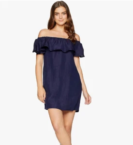 Tommy Bahama Off the Shoulder Cover-Up Dress in Mare Blue Size XL New - Picture 1 of 3