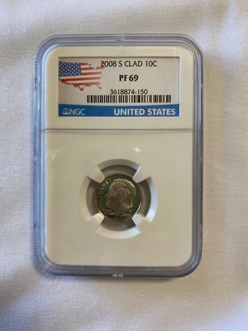 2008-S Roosevelt Dime Professional Graded NGC PF 69 Cover