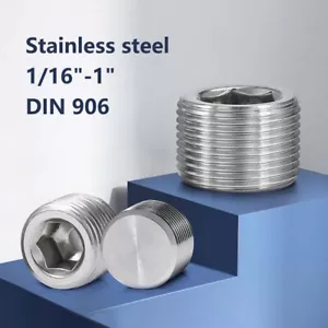 1/16 Zoll-1 Zoll NPT Stecker Edelstahl Senker Ende Stecker Sechskantbuchse DIN 906 - Bild 1 von 56