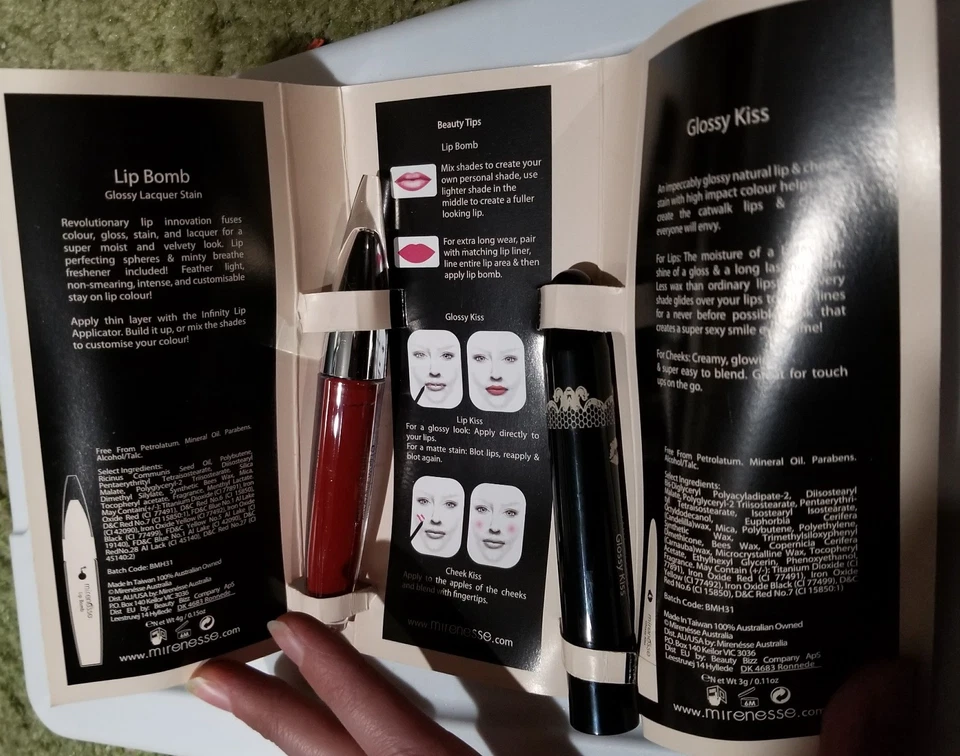 NEW! Mirenesse Glossy Kiss Starlet Duo with Lip Bomb Stain & Glossy Kiss Flirty - Image 1 of 4