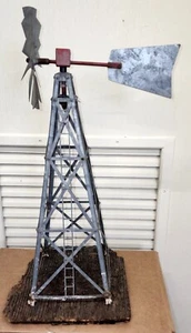 "Molino de viento de metal vintage muestra de acero galvanizado de 17" - Imagen 1 de 5