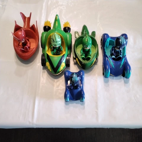 PJ Masks Toys Action Figures & Vehicles Cars LOT Of 8 Owlette Cat Boy Heroes Cover