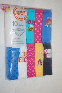 Girls Panties 10 PAIR BIKINIS Multicolor BE FIERCE Believe in Magic SIZE 12 - Picture 1 of 1