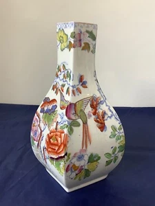 MASONS IRONSTONE VASE STUNNING FLORAL DECORATION WITH BIRDS C1890 - Picture 1 of 9