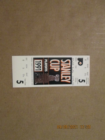 NHL Philadelphia Flyers Vintage 1991 Stanley Cup Playoffs Home Game 5 Ticket Cover