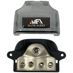 Elite Audio EA-DB4 Pro Series Nickel Plated Distribution Block 0 - (4) 4 GA - Picture 1 of 2