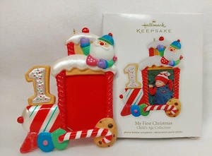 Hallmark Keepsake ornamento la mia prima foto di Natale treno caramelle 2011 QXG4409 - Foto 1 di 9