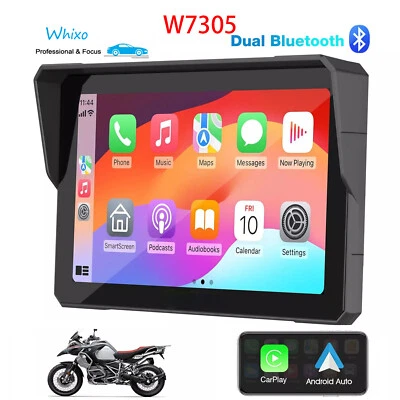 WHIXO W7305 Motorcycle Carplay Android Auto Waterproof Touch Screen Dual Camera - Image 1 of 4