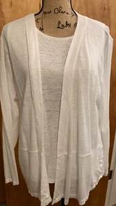 J JILL IVORY SWEATER SET LINEN 2 PIECE CLASSIC SIZE XL - Picture 1 of 4