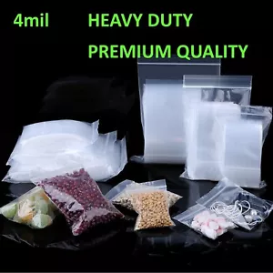 Schwerlast 4Mil Klar Wiederverschließbar Reißverschluss Baggies Top Lock Reißverschluss Dichtung Plastiktüten - Bild 1 von 3