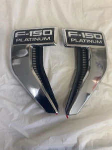 Set  OEM 2021-2022 Ford F150 Platinum Chrome  Fender Emblems LH Left & RH Right - Bild 1 von 3