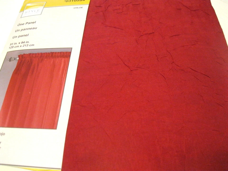 CHLOE Style Selections Red Sheer Panel Curtain Drape 51" by  84L  NIP - Image 1 of 2