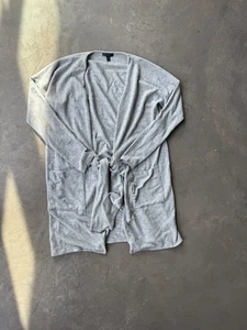 J.Crew Long Cardigan Pullover mit Bindeband vorne meliert grau weiches Kaschmir Gr. S - Bild 1 von 6