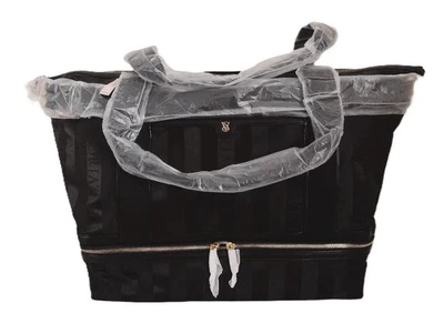 Bolso VICTORIA'S SECRET Negro JACQUARD Rayas SEMANA X-Grande VIAJE NUEVO CON ETIQUETAS $139.95 Foto 1 de 4