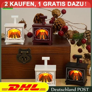 Weihnachten Tischfeuer Teelichter LED Kaminfeuer Xmas Kaminlaterne Laterne - Bild 1 von 10