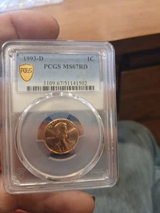 1993 D Lincoln Memorial Cent MS67 RED PCGS - Picture 1 of 2
