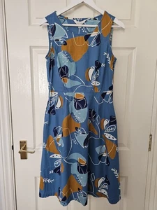 Seasalt Quick Sketch Dress Size 10 Pockets Sleeveless Organic Cotton Side Zip - Picture 1 of 12