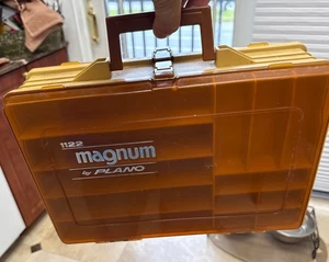 1122 MAGNUM by Plano Vintage Tackle Box - Burnt Orange 13/10/4” Excellent! - Picture 1 of 10