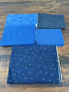 Menge Stoff, Sterne und Blumen, Blautöne, 1 Pfund 2 Unzen - Bild 1 von 6