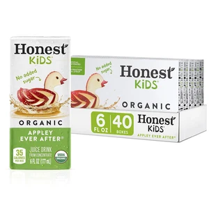 Honest Kids Organic Apple Juice Drink Boxes, Appley Ever After, 6oz, 40 Pack - Picture 1 of 12