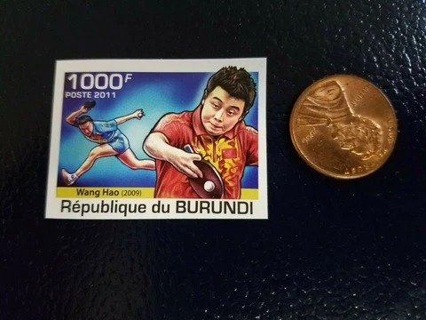 Wang Hao Table Tennis Pong 2011 Republique du Burundi NON Perforated Stamp Cover