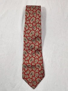 Vintage Burberrys Of London Men's Tie Paisley Burgundy  - Picture 1 of 6
