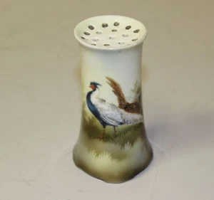 Antique Hat Pin Holder with Secretary Birds RS Poland porcelain - Picture 1 of 5