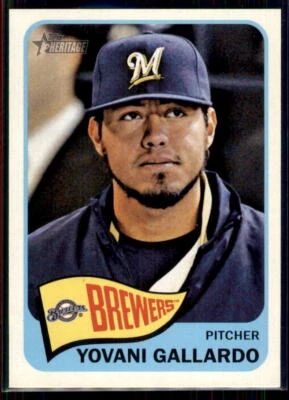 2014 Topps Heritage Yovani Gallardo #349 Milwaukee Brewers - Image 1 of 2