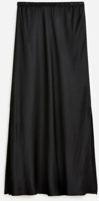 NWT J.Crew Collection Side-slit Pull-on Maxi in Black Luster Crepe Skirt S - Image 1 of 4