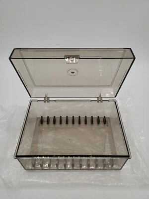 Vintage Audio Cassette Tape Holder (Caseless) 12 Single Capacity Smoked - NEW - Image 1 of 4