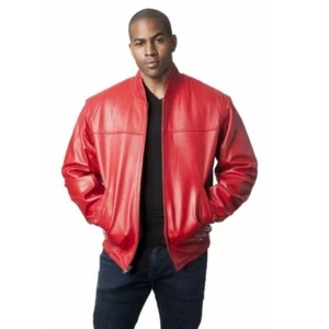 SALE! Mason & Cooper Red Premium Lamb Leather Bomber Baseball Jacket - Picture 1 of 1