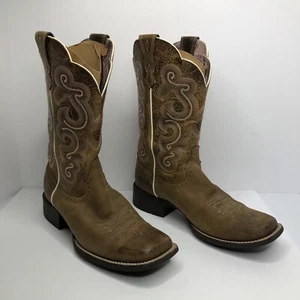 Ariat Quickdraw Women’s Boots Sz. 10 B Brown Leather Western Cowgirl Pull On - Picture 1 of 11