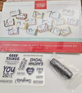 Stampin up! Papierkürbis GUTE DINGE KOMMEN IN KLEINEN PAKETEN *kein Tintenfleck - Bild 1 von 4