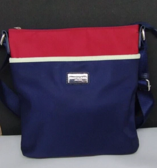 Cartera Bandolera Tommy Hilfiger Roja, Blanca y Azul Nylon... Plateada... ¡Súper Bonita! Foto 1 de 4