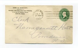 Boston MA 1892 Briefumschlag Ginn & Company, 7, 9 & 13 Tremont St, Lehrbuchverlag - Bild 1 von 2