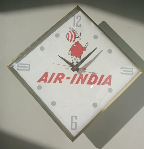 Advertisement Wall Clock for Air India Airlines made in USA Cover