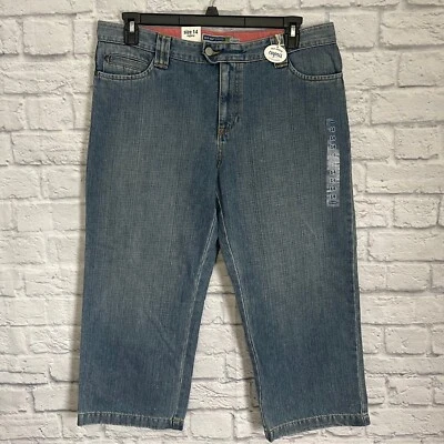 Vtg Old Navy Women's Size 14 Blue Denim Low Waist Mid Length Capri Jeans NWT - Image 1 of 4