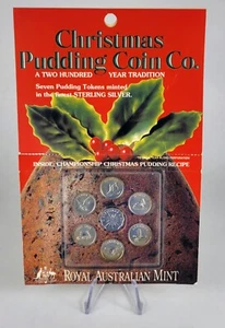 1991 Royal Australian Mint Sterling Silver Christmas Pudding Coin Set - Bild 1 von 9