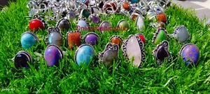 Gift Her Sunstone & Mix Gemstone 925 Sterling Silver Plated 10 PCs Rings Lot - Picture 1 of 1