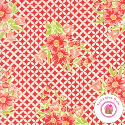 Moda HANDMADE Red Floral 55146 11 Bonnie & Camille QUILT FABRIC - Image 1 of 3