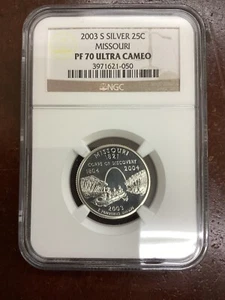 2003 S Silver 25C Missouri PF70 Ulta Cameo NGC - Picture 1 of 3
