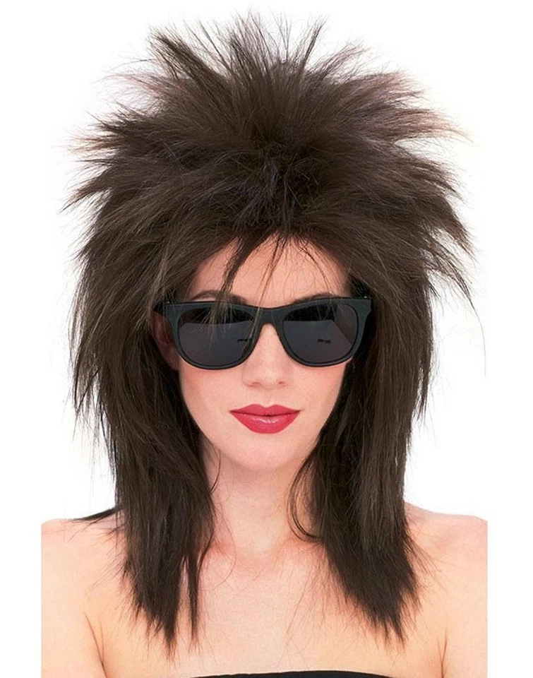 Peluca Super Estrella Años 80 Con Picos Elegante Vestir Halloween Disfraz Accesorio 5 COLORES Foto 1 de 1